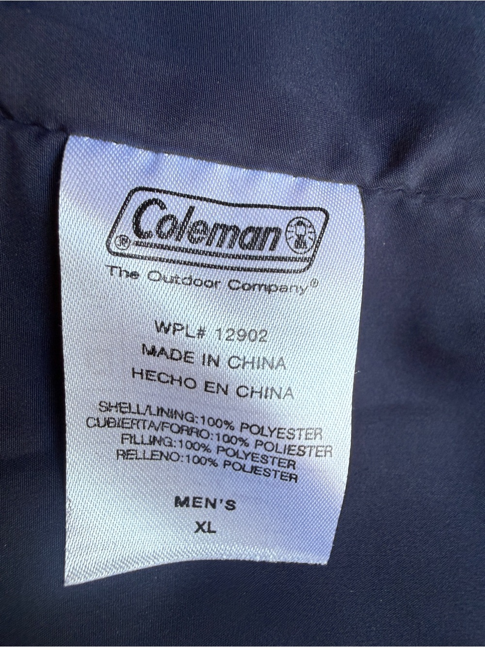 Coleman Navy Quilted Vest w/ Suede Trim - Mens XL⁠ - Picture 10 of 15